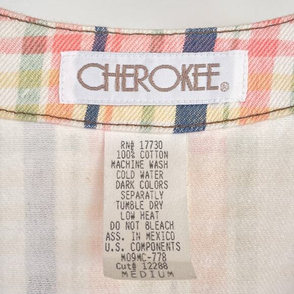 Vintage 90's Pastel Plaid Cotton Vest / Sz M / Button Up Grunge Punk Retro - Picture 7 of 9